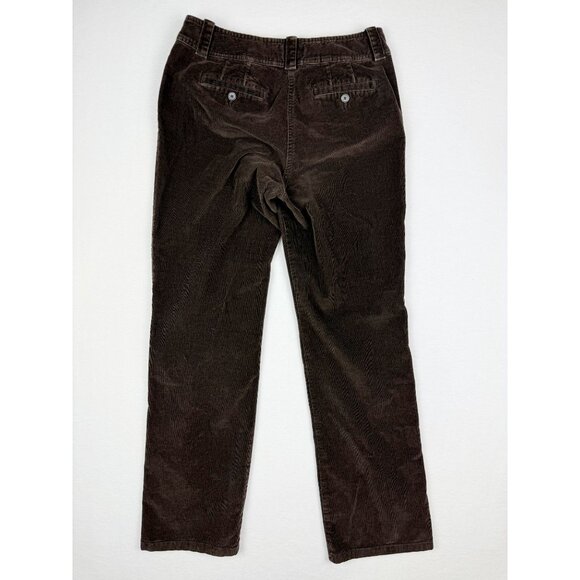 Talbots Wide Leg Stretch Corduroy Pants Size 6 Womens Brown Mid Rise (28x30) - Picture 9 of 9